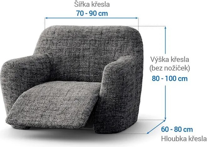 Gaico Huse bielastice VITTORIA gri fotoliu de relaxare (l. 70 - 90 cm)