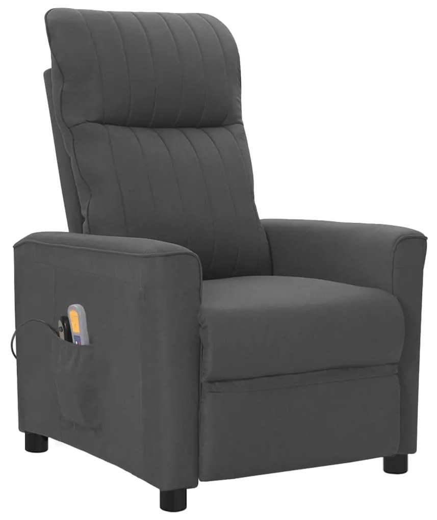 3098890 vidaXL Fotoliu de masaj electric rabatabil, gri închis, textil
