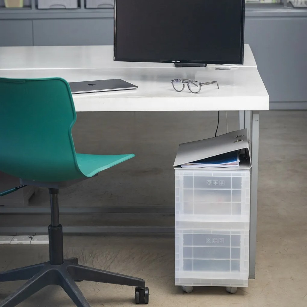 Cutie de depozitare modulară Wave Junior Mist fără roți 43,4 x 27,2 x 22 cm, Îngust - 1 sertar