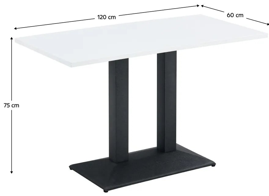 Masă de sufragerie Rahola 2 (alb + negru) (pentru 4 persoane). 1116485