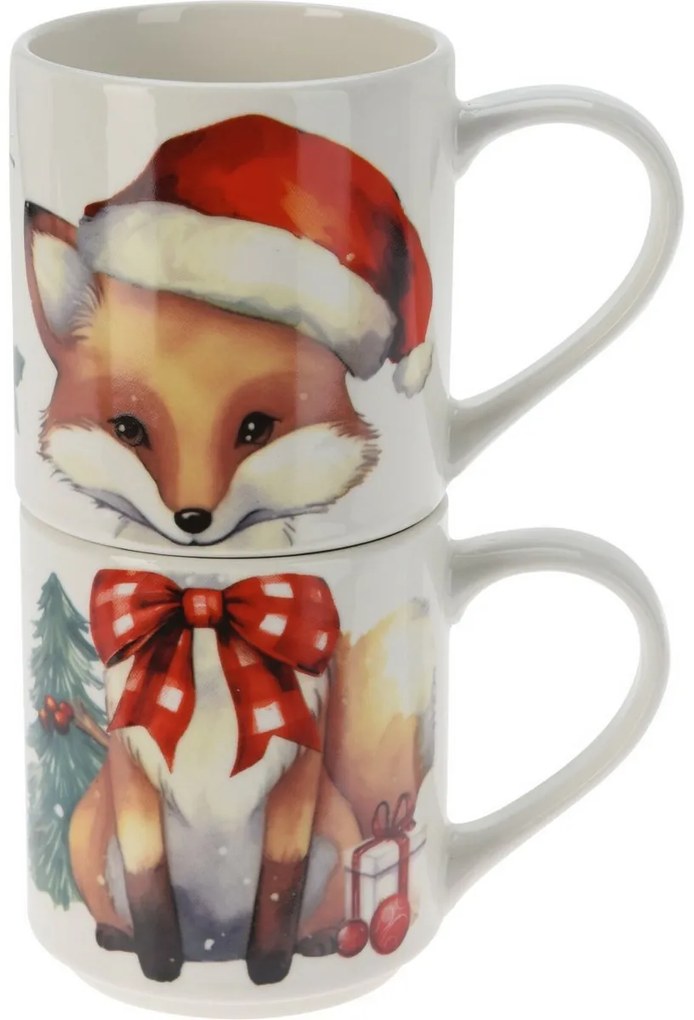 Set 2 căni Fox, 265 ml, porțelan