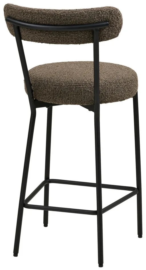 Taburet de bar Badalona, taburet, maro, picioare negre