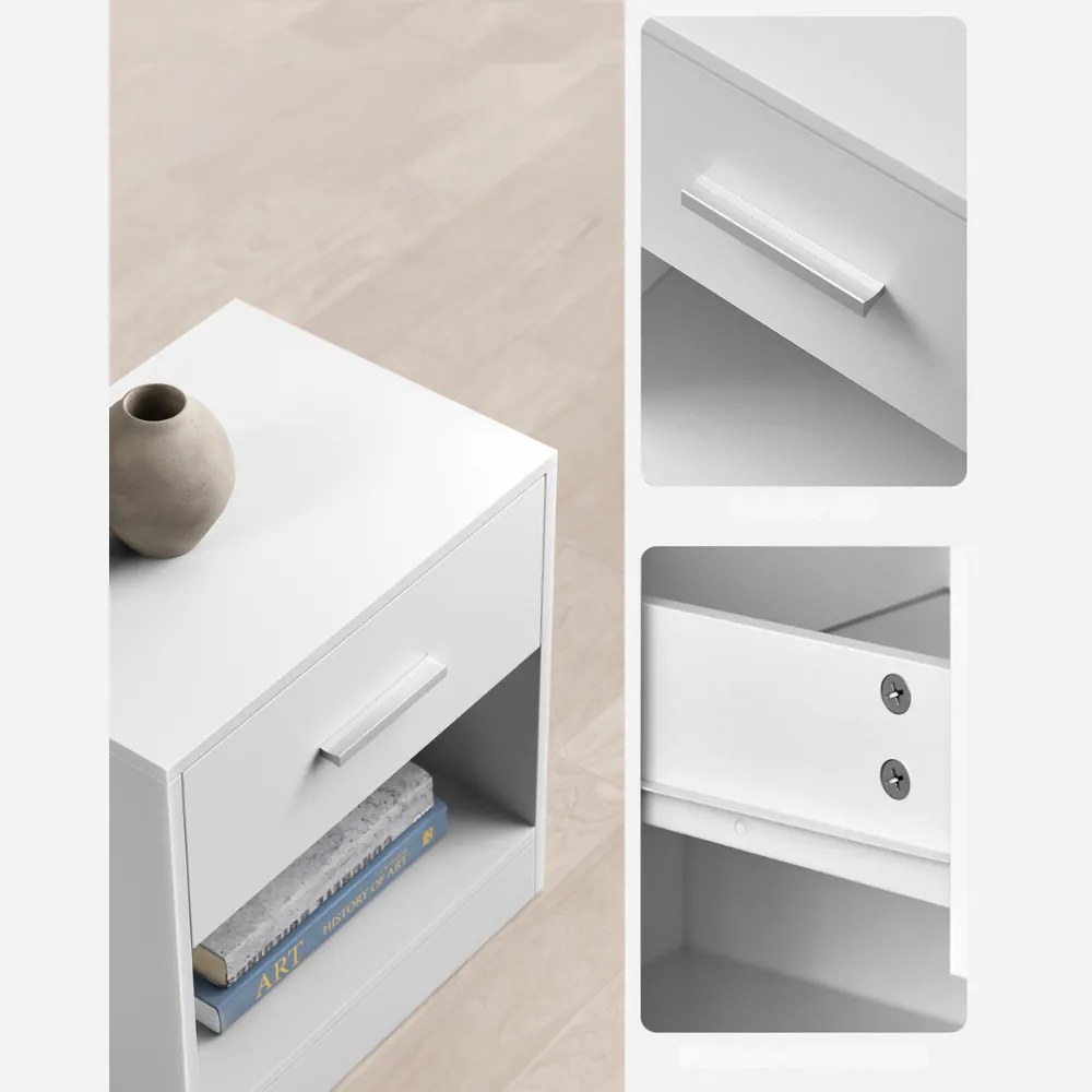 Măsuță de noptieră COSTA, 28x39x41 cm, albă Vasagle