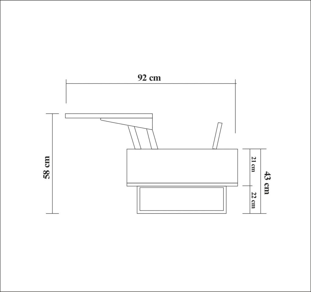 Masă de cafea Extra (Nuc + Negru). 1089509