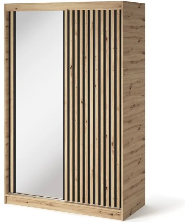 Șifonier cu uși glisante si oglinda, 120x60x204 cm, Emerio II, Eltap