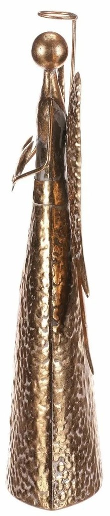 Decorație metalică de Crăciun Înger 42 cm cuinimă, auriu, 42 cm