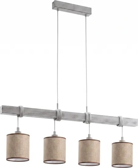Brilagi - Lustră LED pe cablu NUBILA 4xE27/60W/230V gri/maro