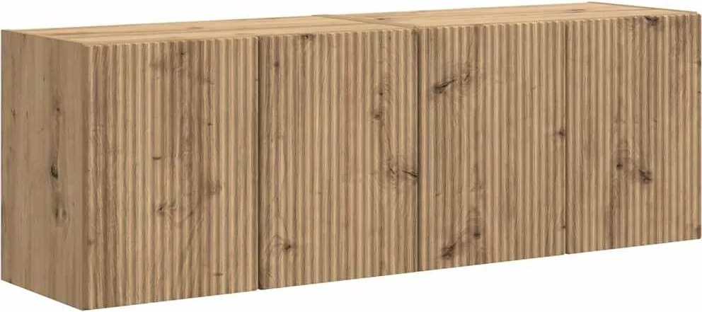 vidaXL Dulap TV de perete 2 pcs Stejar Artizanal 59,5 x 31 x 40 cm