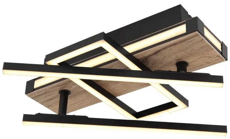 Plafoniera LED design indistrial Colli negru 68x46cm