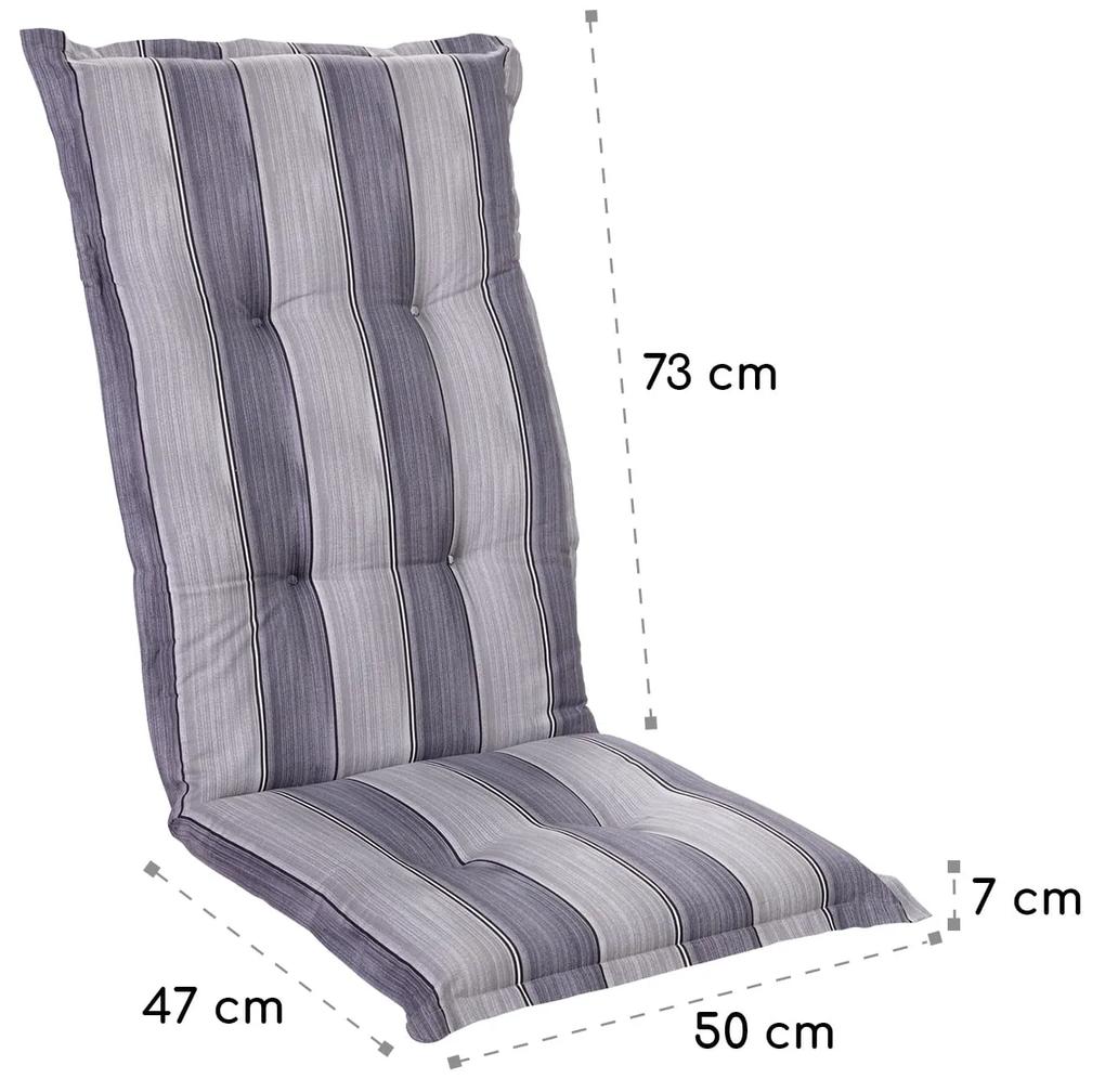 Prato, pernă tapițată, pernă pentru scaun, spătar înalt, scaun de grădină, poliester, 50 × 120 × 7 cm