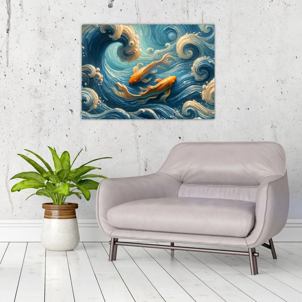 Tablou - Pești aurii (70x50 cm)