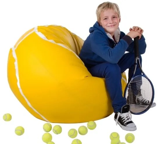 Fotoliu puf Tenis XXL (Galben + Alb). 1054540