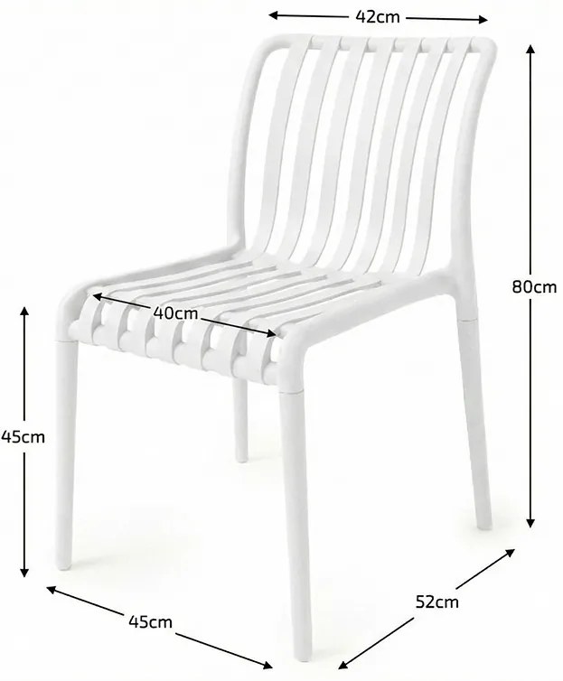 Scaun din plastic TREGO, alb