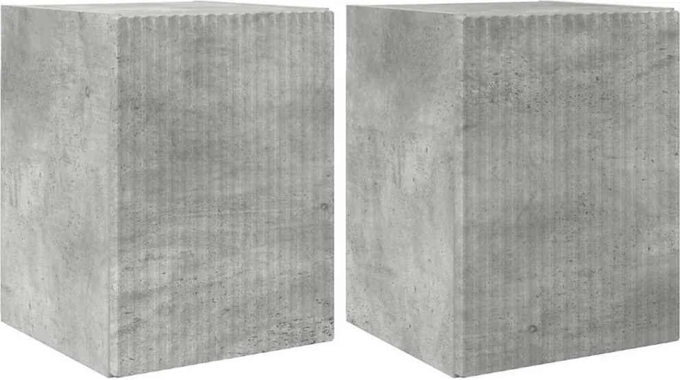 vidaXL Dulap TV de perete 2 pcs Beton 30 x 31 x 40 cm Lemn compozit