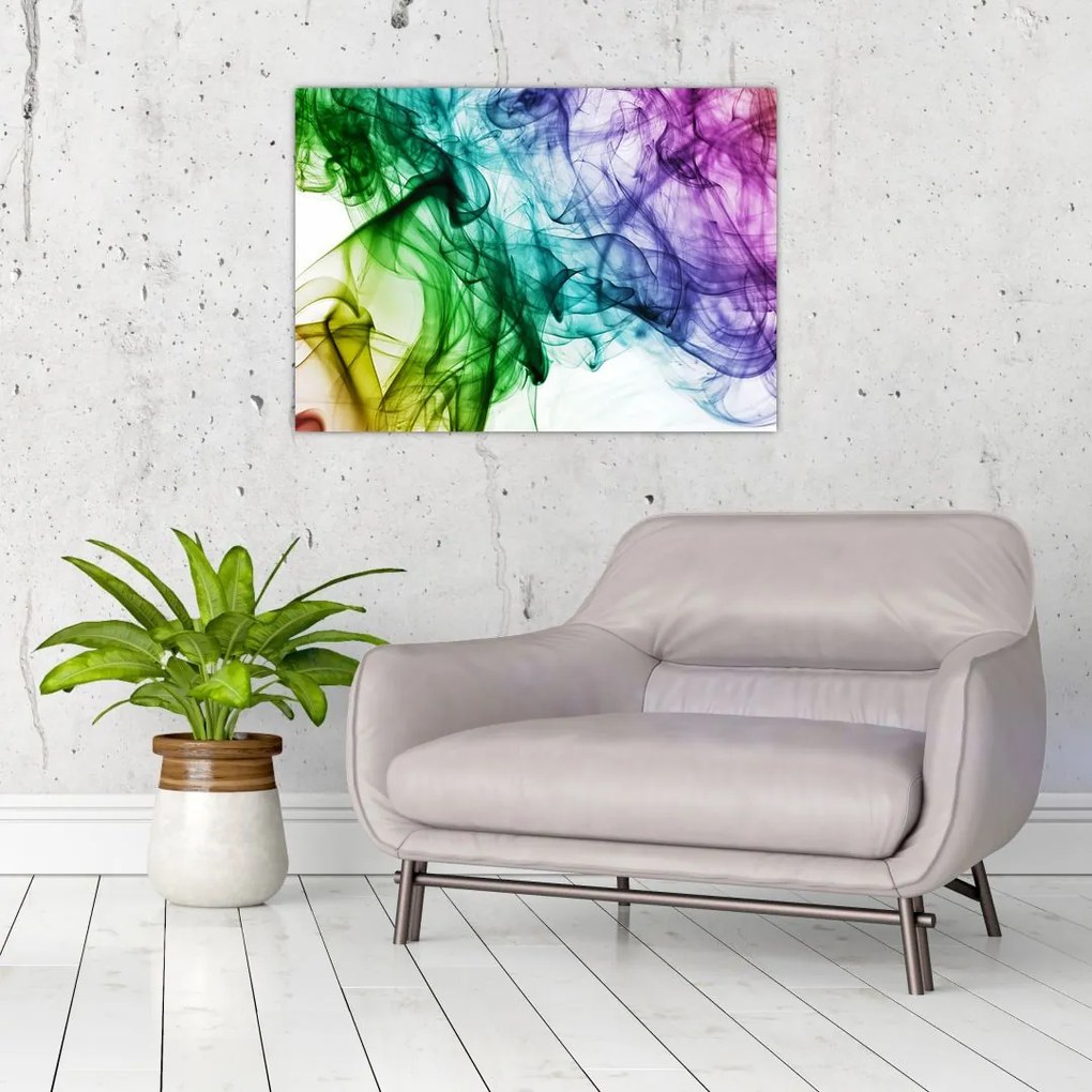 Tablou pe sticlă - fum colorat (70x50 cm)