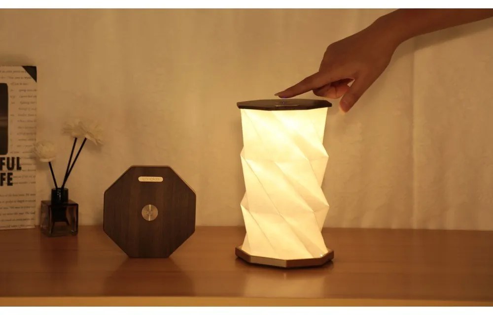 Decorațiune luminoasă maro cu USB ø 12 cm Twist Hexagon – Gingko