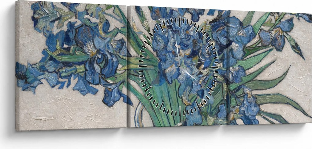 Tablou - Vincent van Gogh, Irises, reproducere (cu ceas) (90x30 cm)