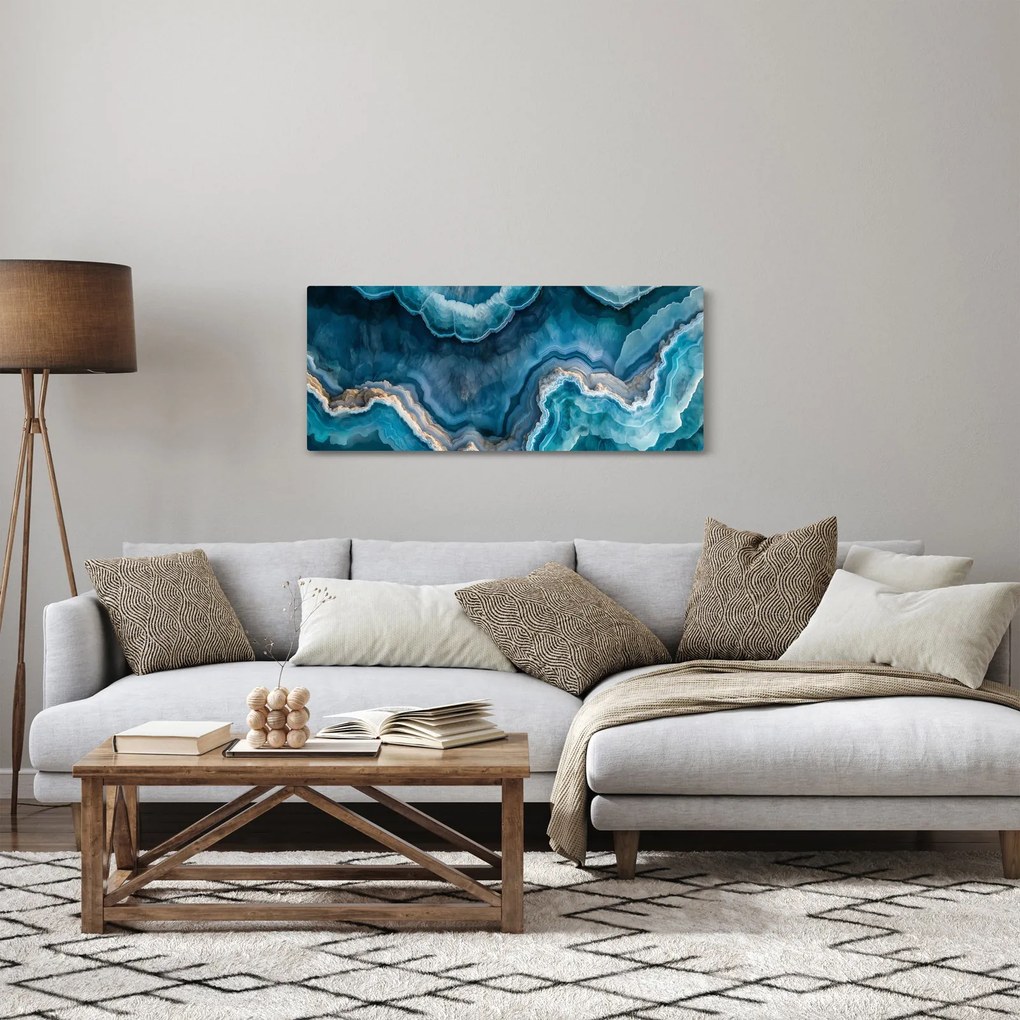 Tablou - Detaliu de acvamarin (120x50 cm)
