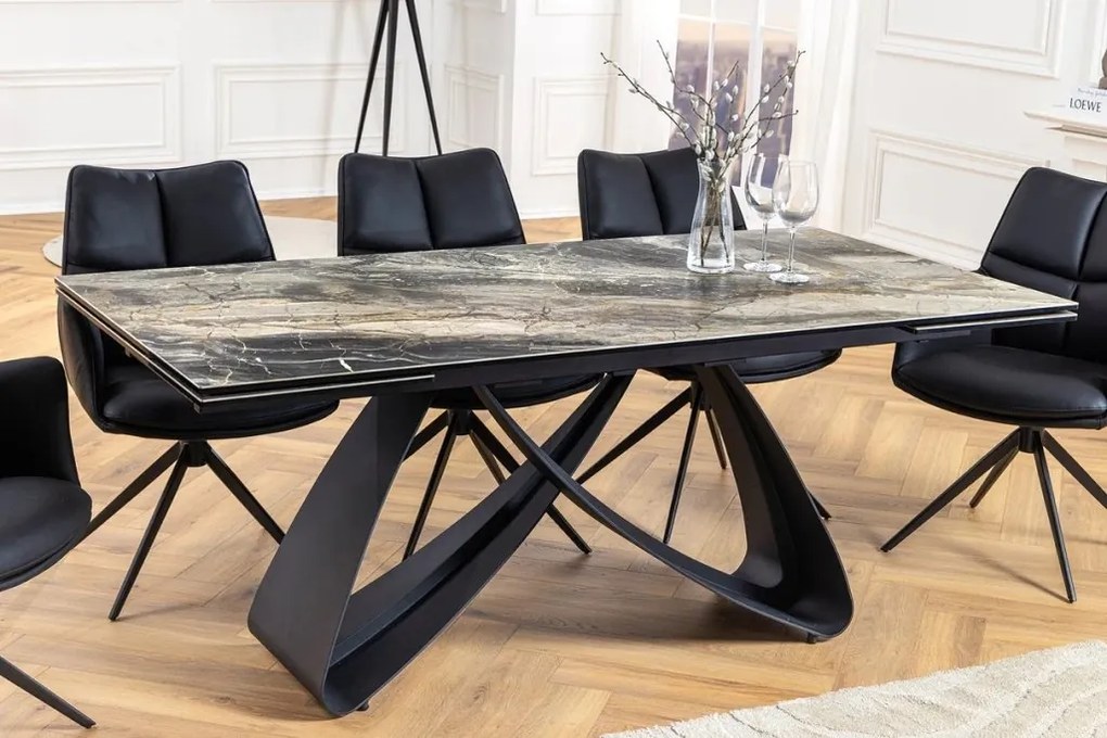 Masa Extensibila cu Blat Ceramic, Taupe, INFINITY 180-220-260cm