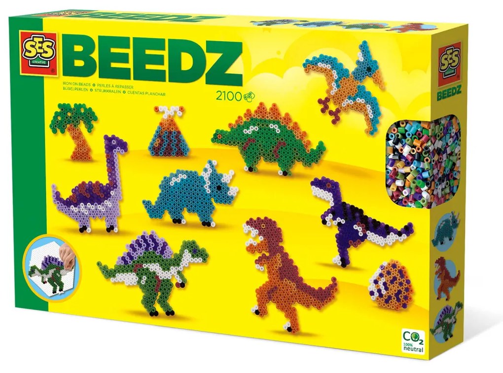 Set creativ Beedz - Margele de calcat Lumea dinozaurilor
