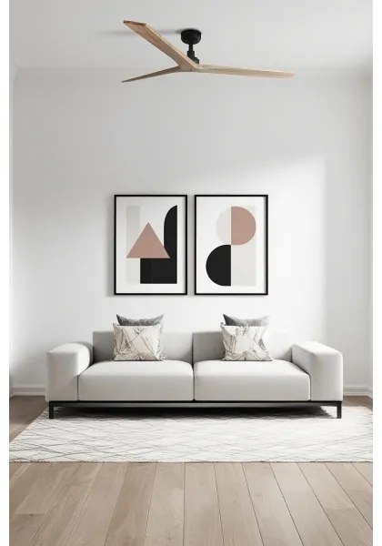 Ventilator de tavan FARO 34282 KLIM L maro/negru d. 150 cm + telecomandă