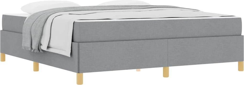 vidaXL Cadru de pat cu saltea Gri deschis 180 x 200 cm țesătură