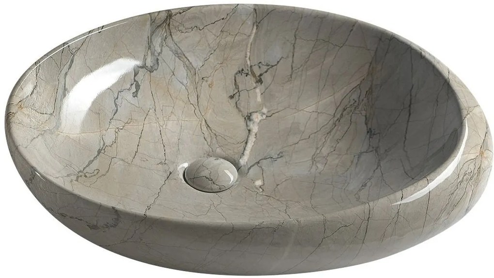 Sapho Dalma lavoar 68x44 cm oval gri/piatră MM313