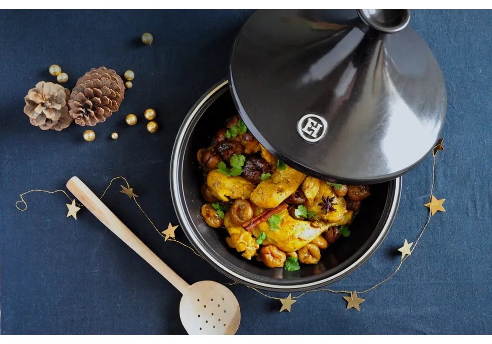 Vas tajine din ceramică Emile Henry Flame, ⌀ 32 cm, negru