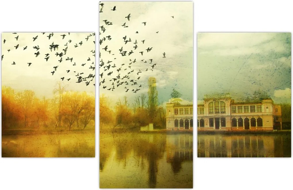 Tablou peisajului pictat cu sediul (90x60 cm)