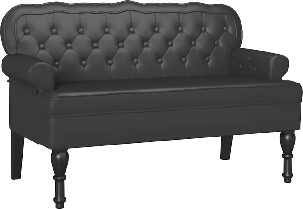 vidaXL Bancă Chesterfield Negru 119,5 x 64,5 x 75 cm Piele artificială