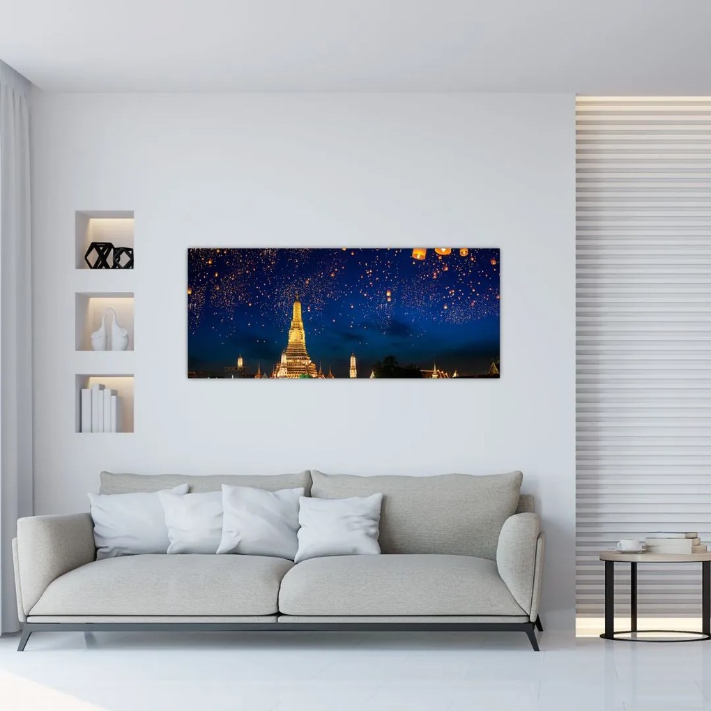 Tablou - Lampioane norocului, Bangkok (120x50 cm)