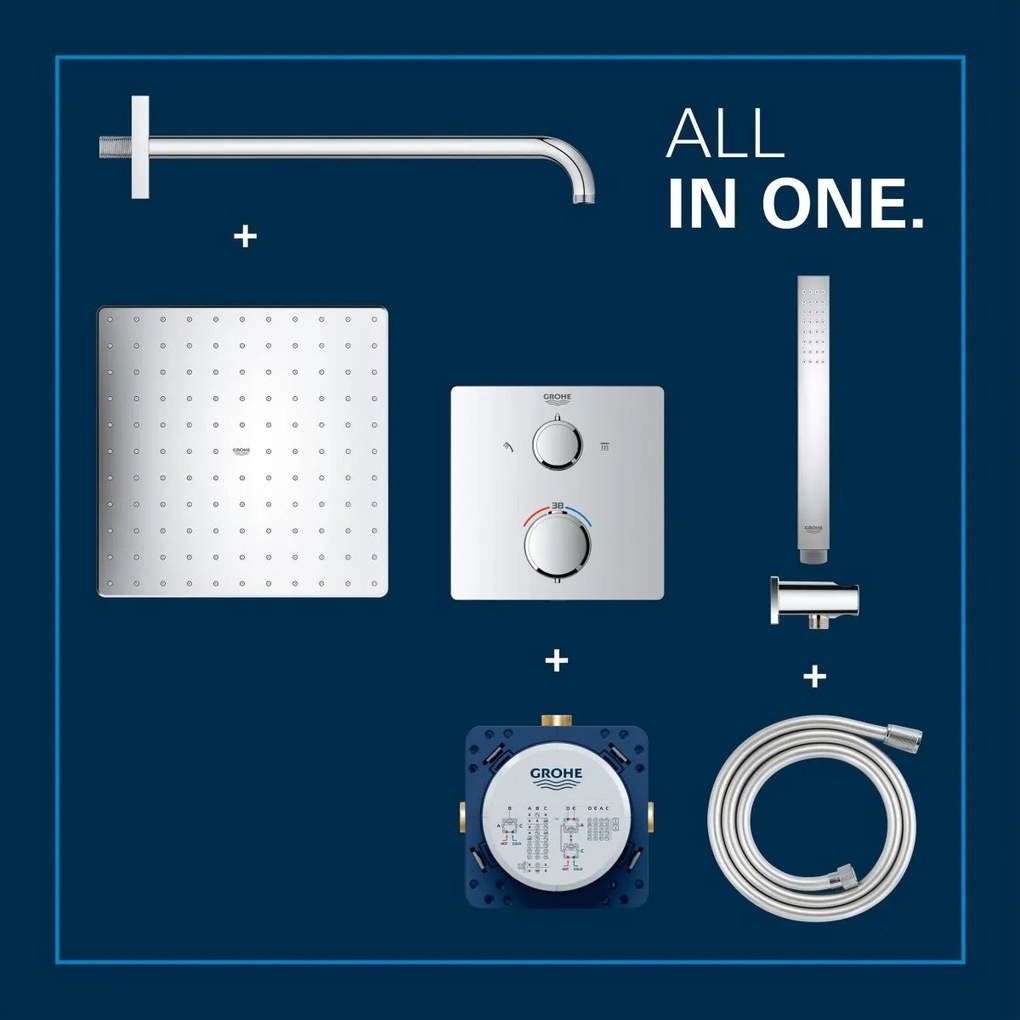 Grohe Vitalio Start set de dus ascuns cu termostat da crom 34881000
