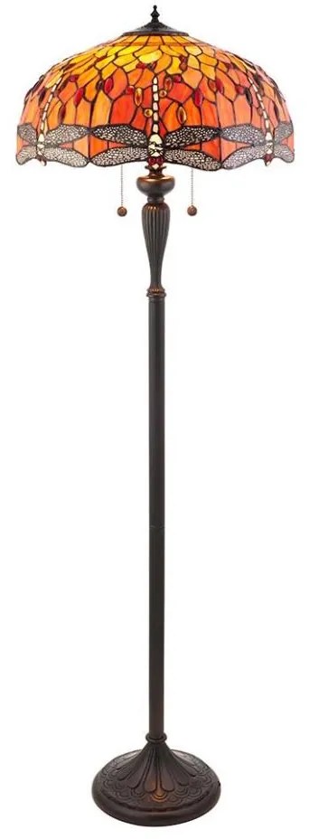 Endon 64070 - Lampadar Tiffany DRAGONFLY, 2xE27/60W/230V, diametru 50 cm