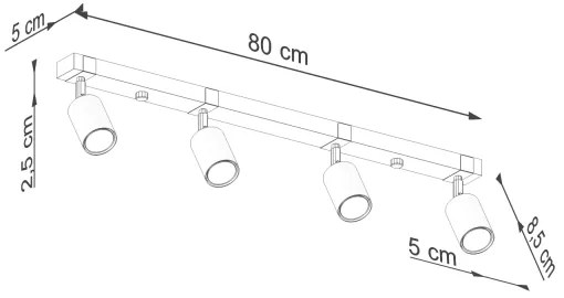 Spot Sollux SL.1346 FAGER 4xGU10/10W/230V negru