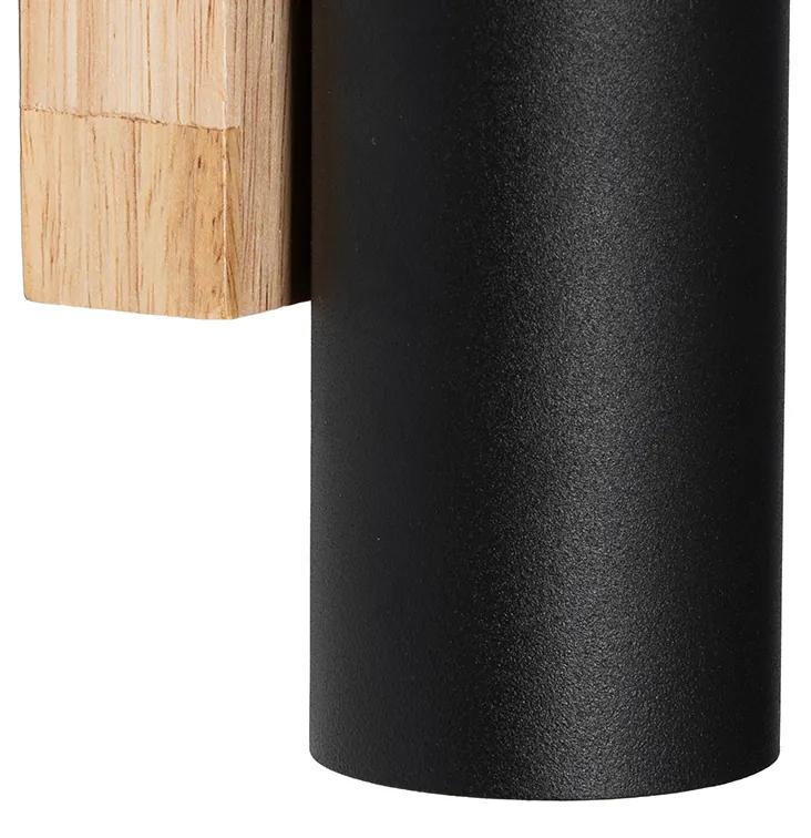 Aplică modernă neagră cu lemn 2 lumini - Jeana