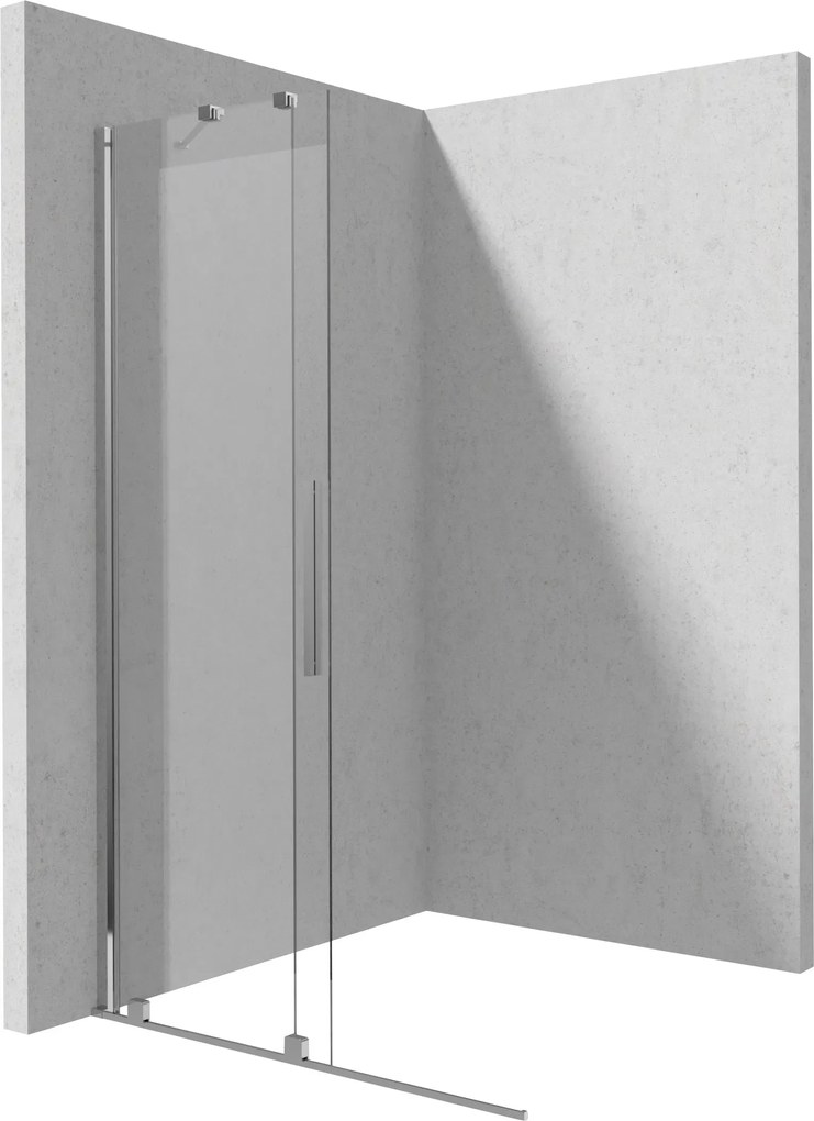 Paravan dus sticla securizata walk-in cu usa glisanta, 120x195 cm, crom lucios, Deante Prizma 1200x1950 mm, Crom lucios