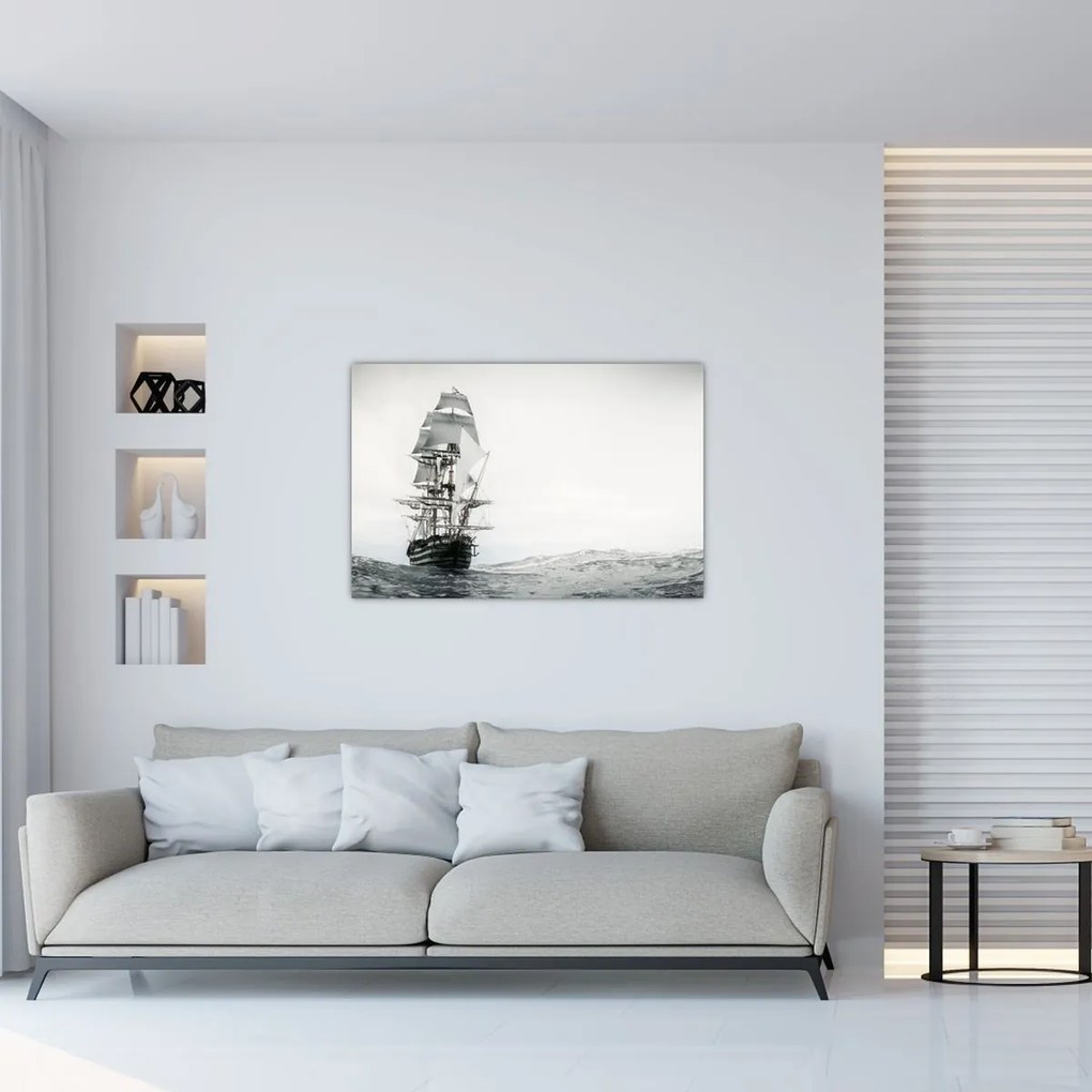 Tablou - O navă care navighează pe ocean (90x60 cm)