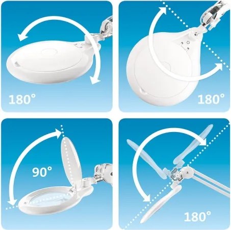 Extol - Lampă de birou LED reglabilă cu lupă LED/10W/230V, albă