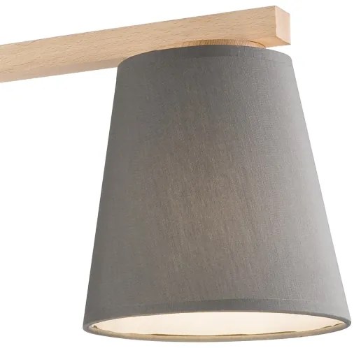 Lustr ELLIE 3xE27/60W/230V, montare pe tavan, gri/fag