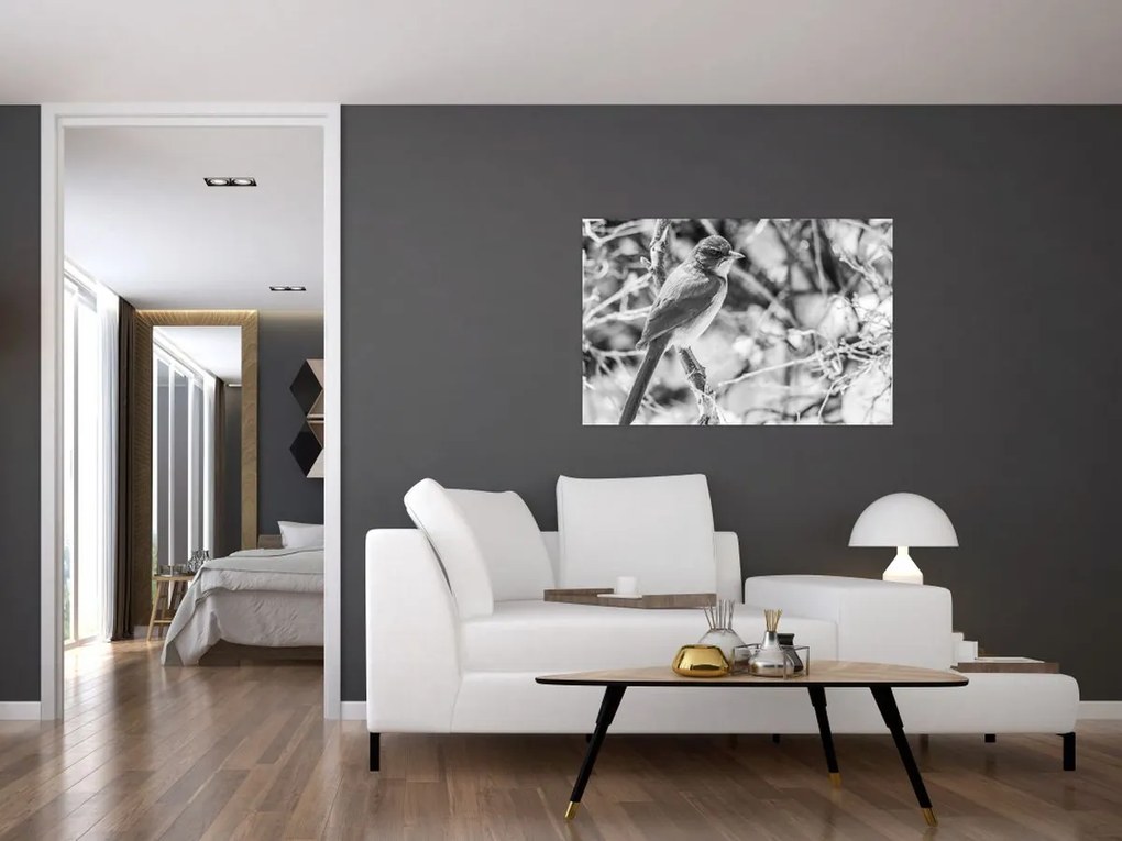 Tablou - Bluebird în timpul iernii (90x60 cm)