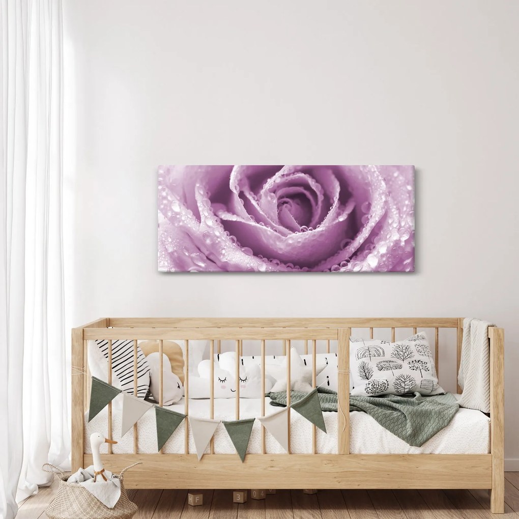Tablou detaliu de floare de trandafir (120x50 cm)