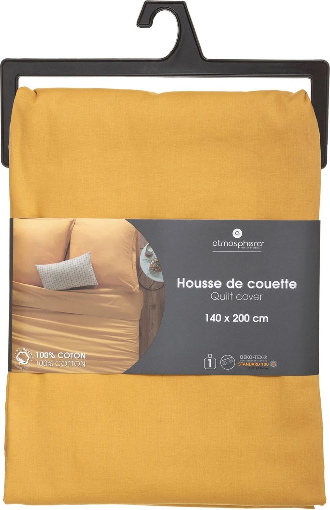 Lenjerie pentru pilotă, 140 x 200 cm, bumbac, galben