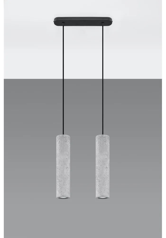 Lustră din beton Nice Lamps Fadre, lungime 34 cm