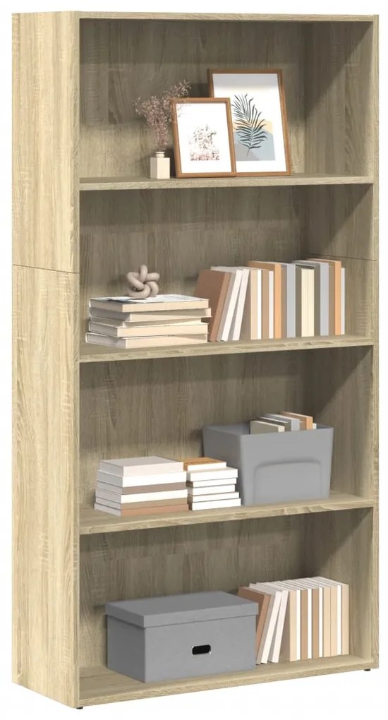 857942 vidaXL Bibliotecă, stejar sonoma, 80x30x152 cm, lemn prelucrat