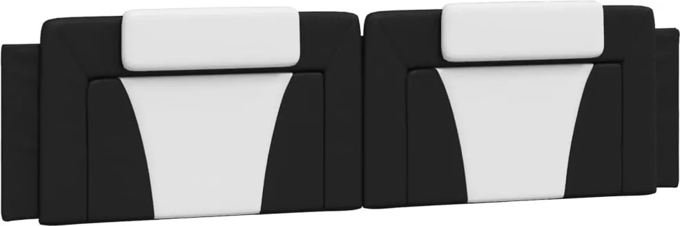 vidaXL Pernă pentru tăblie pat, Viana, negru și alb, 200cm, piele artificială