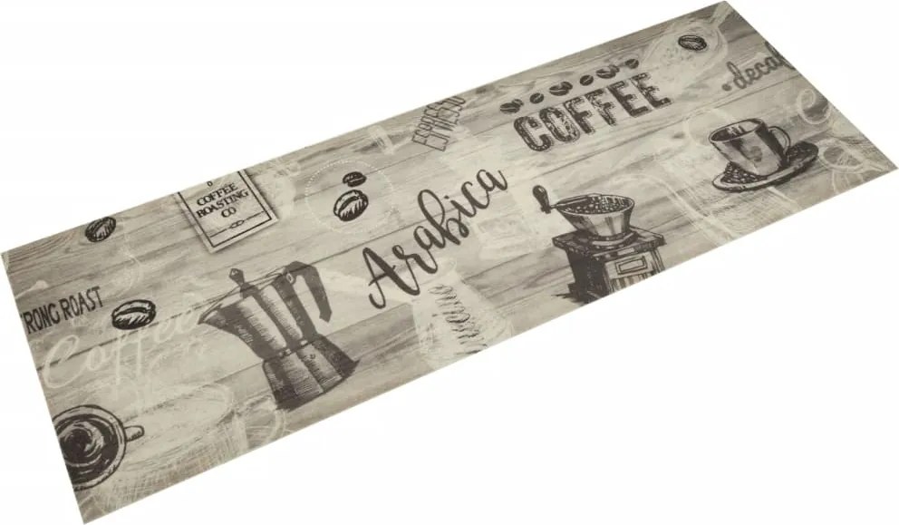vidaXL Covor de bucătărie lavabil Coffee, gri, 60x180 cm, catifea
