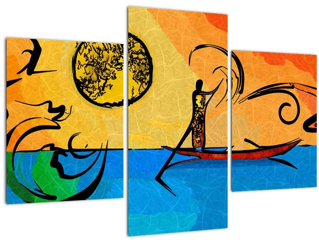 Tablou cu pictură străveche (90x60 cm)