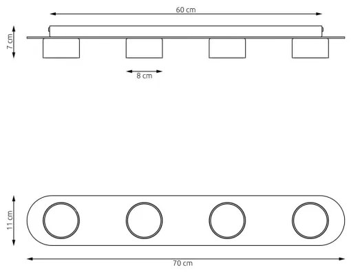 Plafonieră DIAZ 4xGX53/12W/230V negru/maro