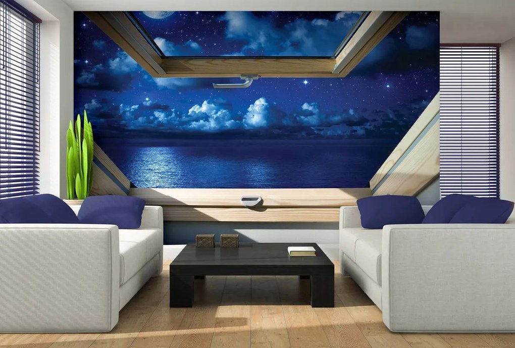 Fototapet - Cerul înstelat - privire din geam (152,5x104 cm)