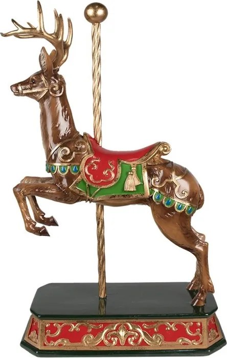 Figurină decorativă ren din polirășină, 35x18x56 cm, „Carrousel de Noël”